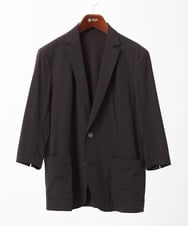 MKDGA51150 MK MICHEL KLEIN HOMME(MKミッシェルクランオム) 【セットアップ対応】七分袖ジャケット / ニュートラルストレッチ ブラウン