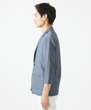 MKDGC32130 MK MICHEL KLEIN HOMME(MKミッシェルクランオム) 【洗える・７分袖】サッカージャージ ジャーディガン  ブルー