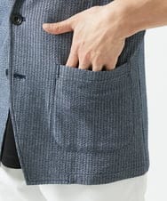 MKDGC32130 MK MICHEL KLEIN HOMME(MKミッシェルクランオム) 【洗える・７分袖】サッカージャージ ジャーディガン  ブルー