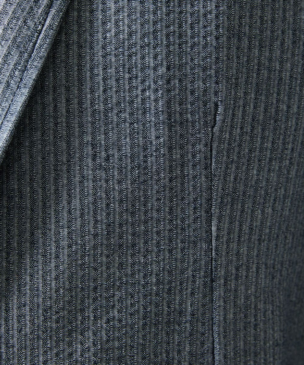 MKDGC32130 MK MICHEL KLEIN HOMME(MKミッシェルクランオム) 【洗える・７分袖】サッカージャージ ジャーディガン  ブルー