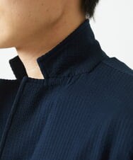 MKDGC32130 MK MICHEL KLEIN HOMME(MKミッシェルクランオム) 【洗える・７分袖】サッカージャージ ジャーディガン  ネイビー
