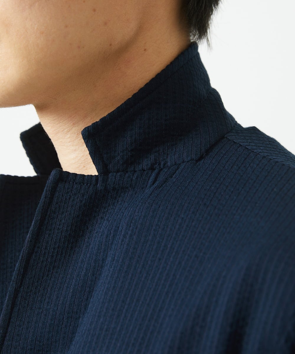 MKDGC32130 MK MICHEL KLEIN HOMME(MKミッシェルクランオム) 【洗える・７分袖】サッカージャージ ジャーディガン  ネイビー