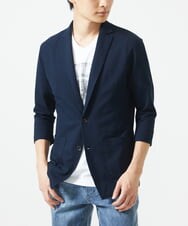 MKDGC32130 MK MICHEL KLEIN HOMME(MKミッシェルクランオム) 【洗える・７分袖】サッカージャージ ジャーディガン  ネイビー