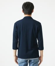 MKDGC32130 MK MICHEL KLEIN HOMME(MKミッシェルクランオム) 【洗える・７分袖】サッカージャージ ジャーディガン  ネイビー