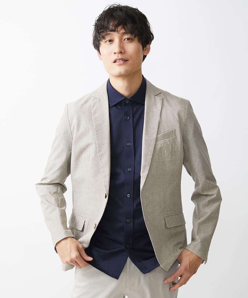 MKDGV65230 MK MICHEL KLEIN HOMME(MKミッシェルクランオム) 【残りわずか】クールドッツジャケット ベージュ