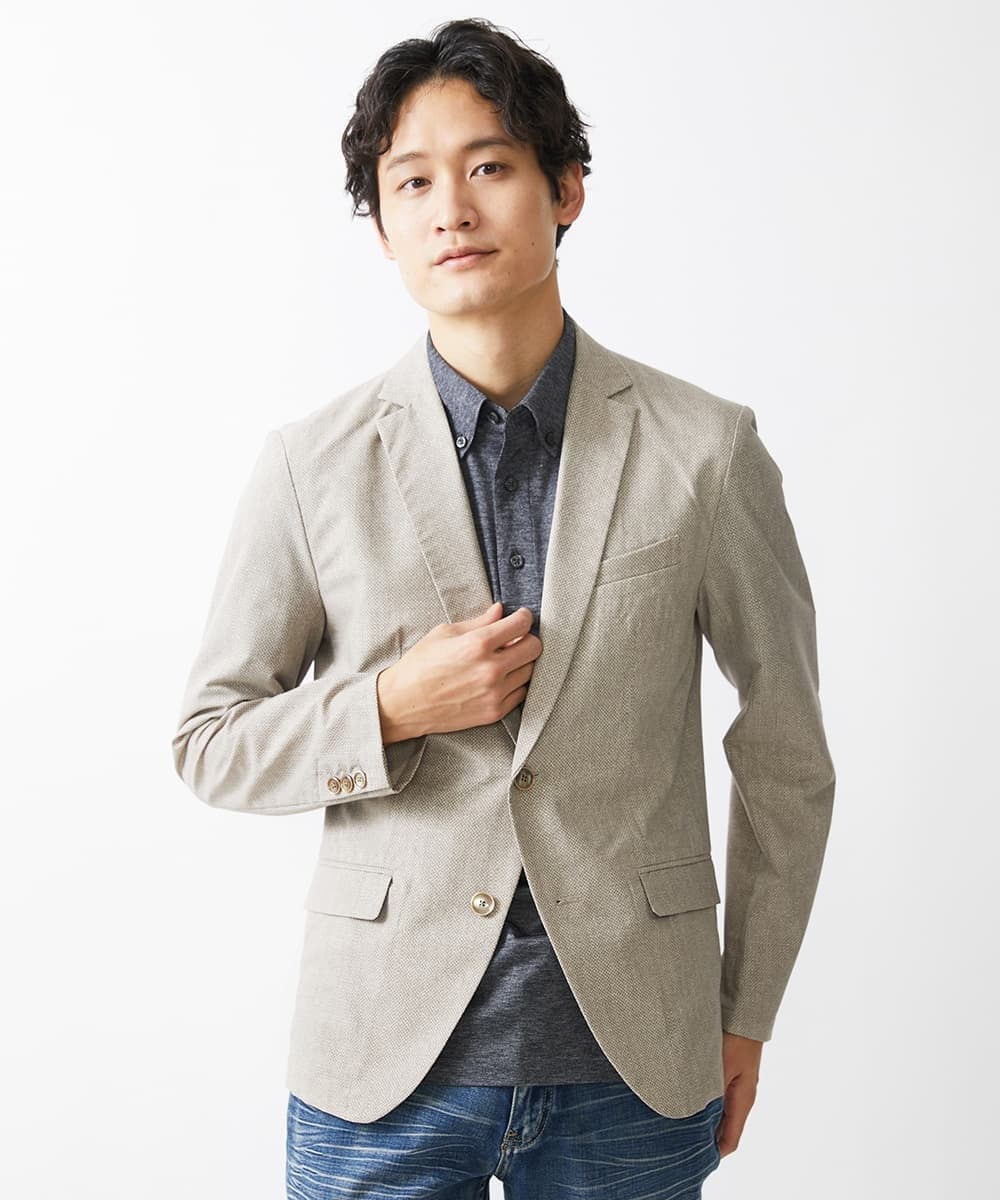 MKDGV65230 MK MICHEL KLEIN HOMME(MKミッシェルクランオム) 【残りわずか】クールドッツジャケット ベージュ