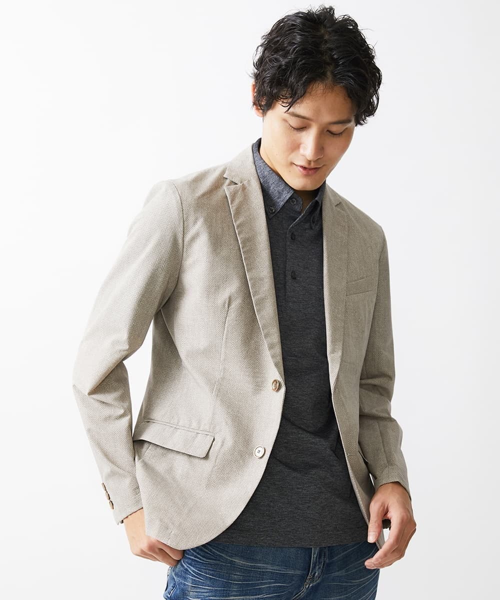 MKDGV65230 MK MICHEL KLEIN HOMME(MKミッシェルクランオム) 【残りわずか】クールドッツジャケット ベージュ