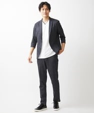 MKDHV68210 MK MICHEL KLEIN HOMME(MKミッシェルクランオム) 【色・サイズ残りわずか】【洗える】テーラード７分袖ジャケット ネイビー