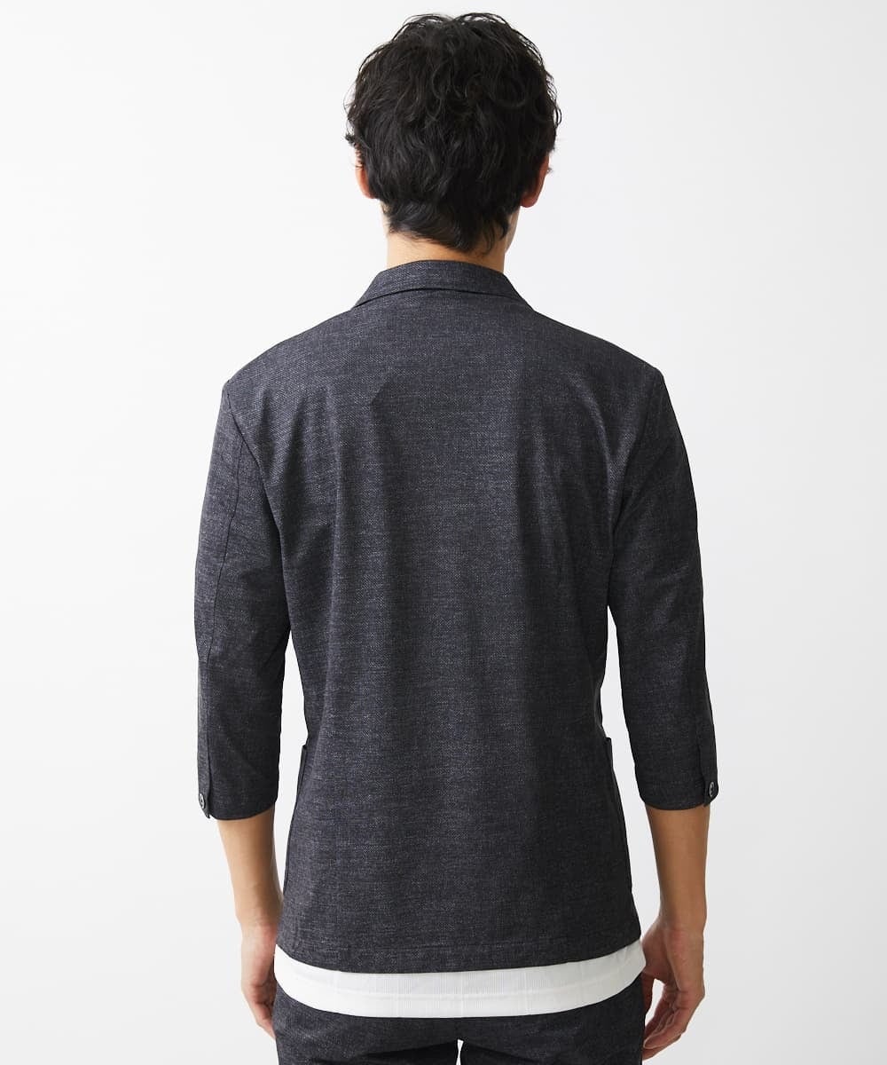 MKDHV68210 MK MICHEL KLEIN HOMME(MKミッシェルクランオム) 【色・サイズ残りわずか】【洗える】テーラード７分袖ジャケット ネイビー