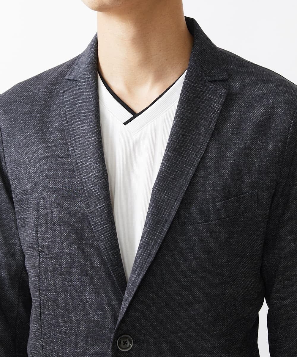 MKDHV68210 MK MICHEL KLEIN HOMME(MKミッシェルクランオム) 【色・サイズ残りわずか】【洗える】テーラード７分袖ジャケット ネイビー