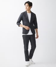 MKDHV68210 MK MICHEL KLEIN HOMME(MKミッシェルクランオム) 【色・サイズ残りわずか】【洗える】テーラード７分袖ジャケット ダークグレー