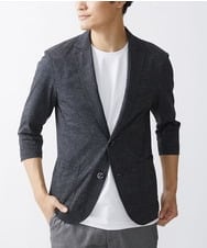 MKDHV68210 MK MICHEL KLEIN HOMME(MKミッシェルクランオム) 【色・サイズ残りわずか】【洗える】テーラード７分袖ジャケット ダークグレー