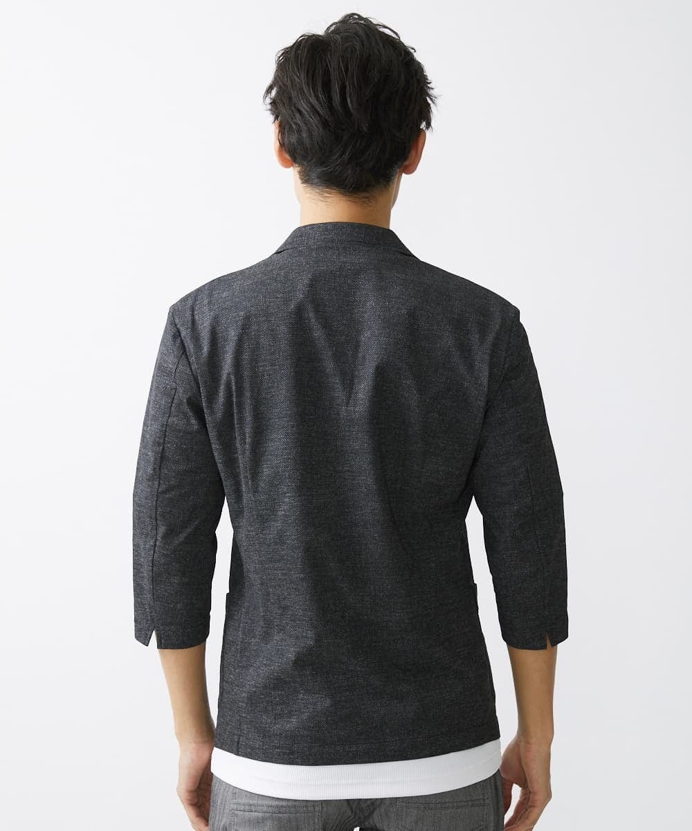 MKDHV68210 MK MICHEL KLEIN HOMME(MKミッシェルクランオム) 【色・サイズ残りわずか】【洗える】テーラード７分袖ジャケット ダークグレー