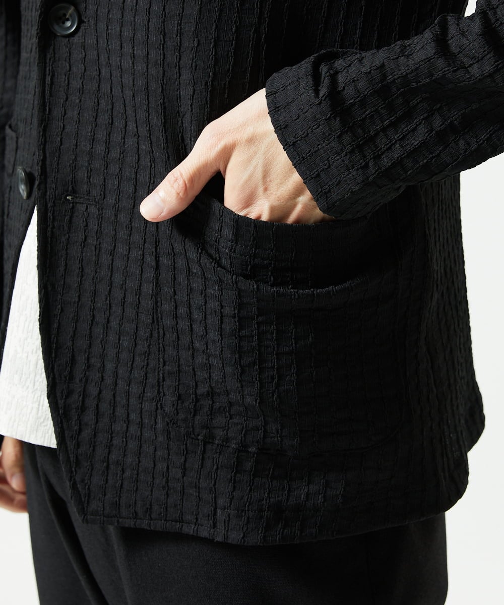 MKDJC03090 MK MICHEL KLEIN HOMME(MKミッシェルクランオム) 【洗える/ストレッチ】クラフトヨウリュウジャケット ブラック