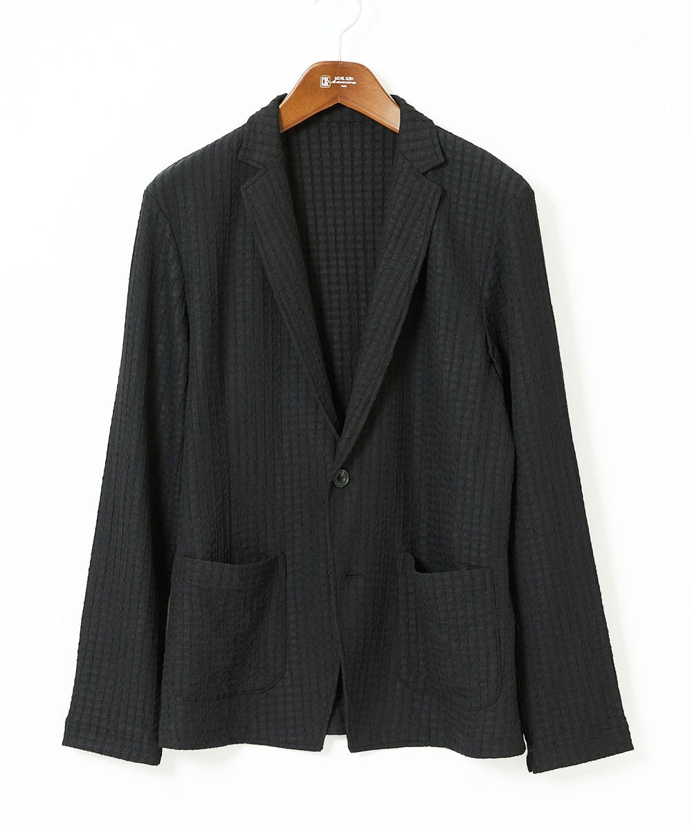 MKDJC03090 MK MICHEL KLEIN HOMME(MKミッシェルクランオム) 【洗える/ストレッチ】クラフトヨウリュウジャケット ブラック