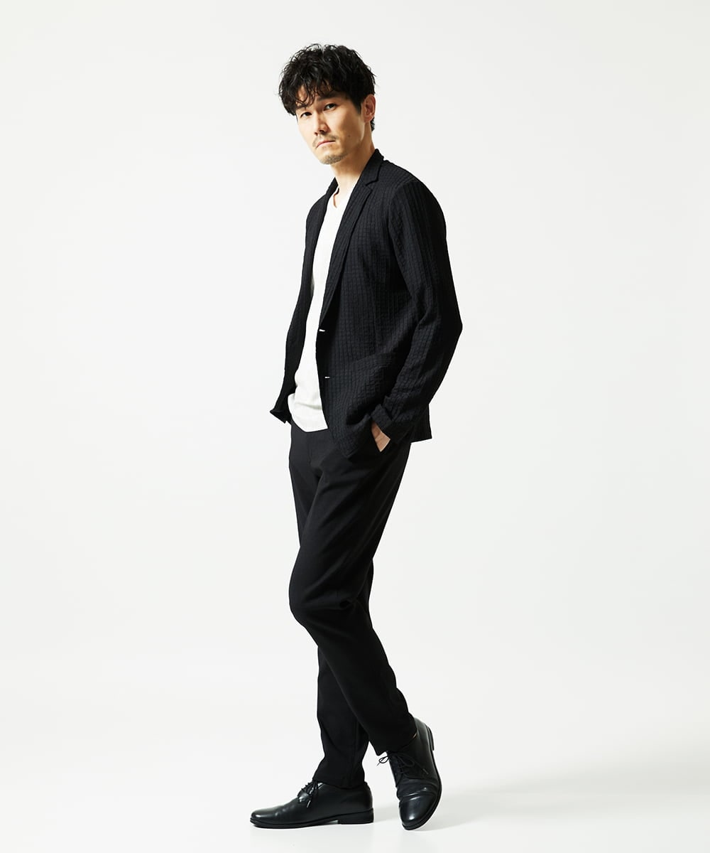MKDJC03090 MK MICHEL KLEIN HOMME(MKミッシェルクランオム) 【洗える/ストレッチ】クラフトヨウリュウジャケット ブラック