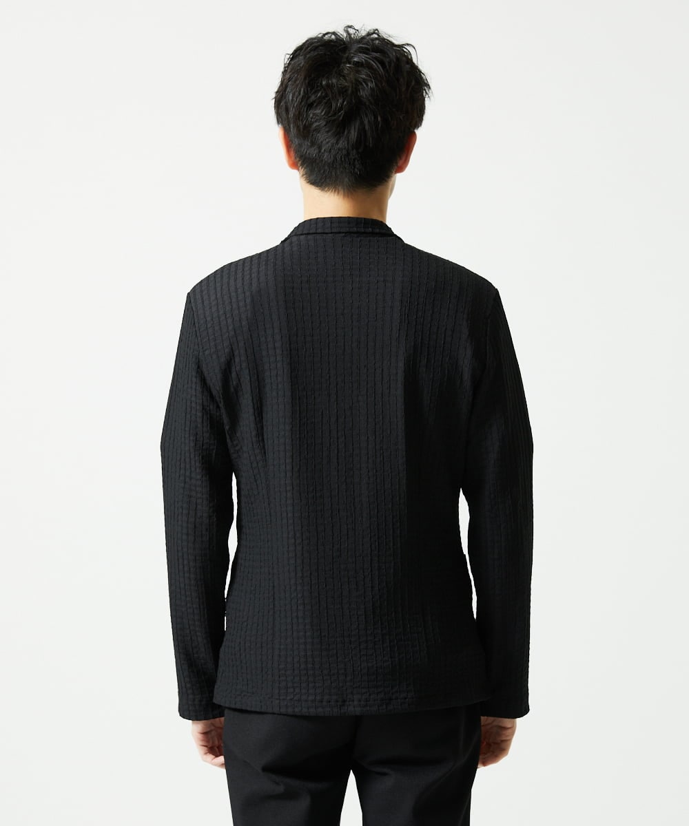 MKDJC03090 MK MICHEL KLEIN HOMME(MKミッシェルクランオム) 【洗える/ストレッチ】クラフトヨウリュウジャケット ブラック