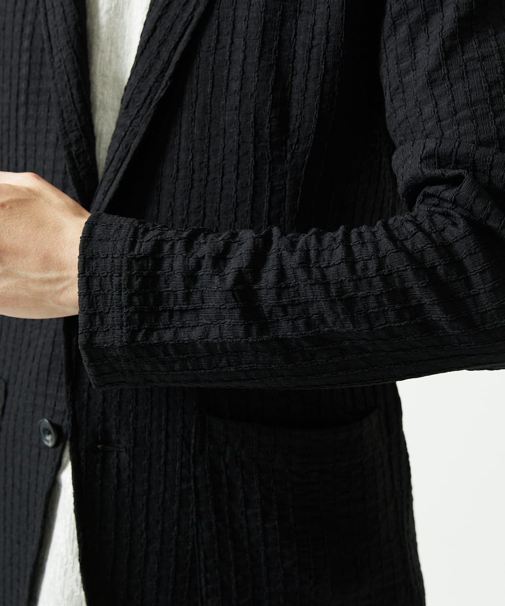 MKDJC03090 MK MICHEL KLEIN HOMME(MKミッシェルクランオム) 【洗える/ストレッチ】クラフトヨウリュウジャケット ブラック