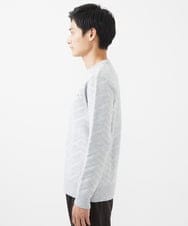 MKFAC20110 MK MICHEL KLEIN HOMME(MKミッシェルクランオム) 【残りわずか/在庫限り/洗える】ジャガードニット /  へリンボンジャガード ライトグレー
