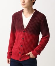 MKFAC41120 MK MICHEL KLEIN HOMME(MKミッシェルクランオム) 【残りわずか/在庫限り/コットン糸】ニットカーディガン/グラデーションケーブル パープル