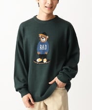 MKFAC86090 MK MICHEL KLEIN HOMME(MKミッシェルクランオム) 【残りわずか/ユニセックスで着られる】ニット/アニマルジャガード グリーン