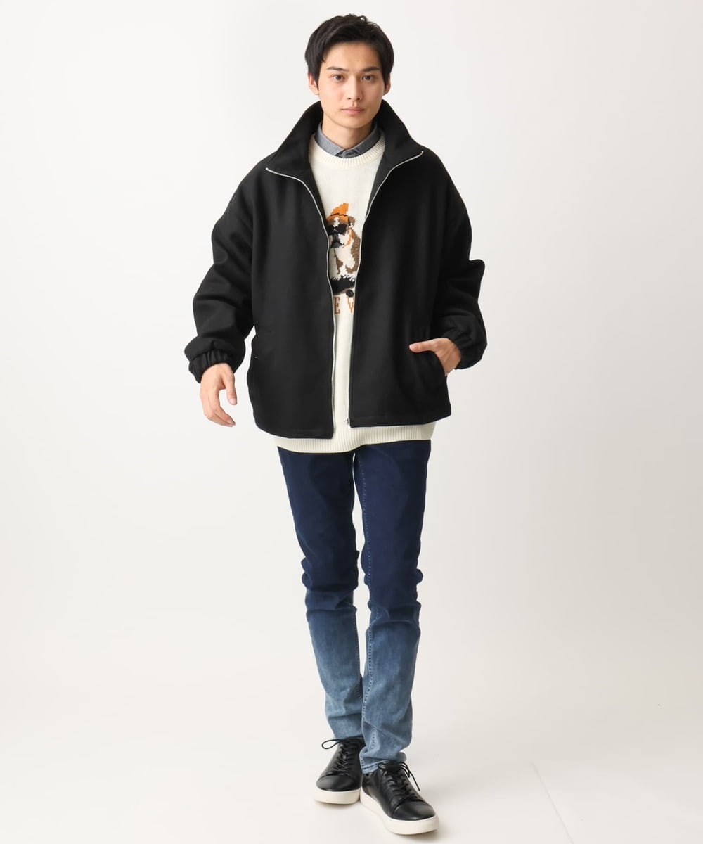MKFAC86090 MK MICHEL KLEIN HOMME(MKミッシェルクランオム) 【残りわずか/ユニセックスで着られる】ニット/アニマルジャガード グリーン