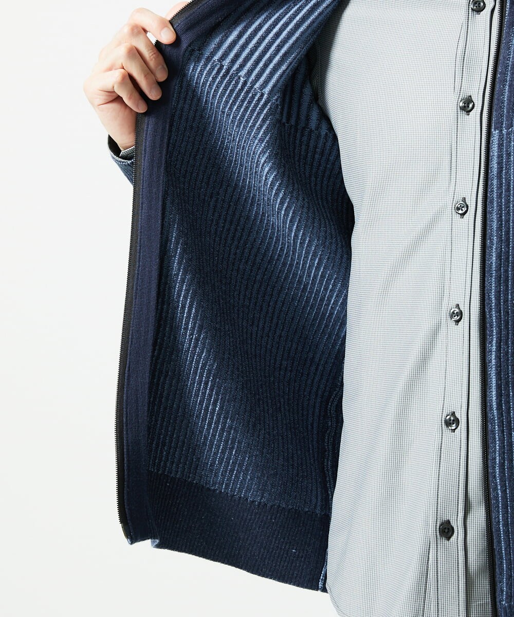 MKFAD51140 MK MICHEL KLEIN HOMME(MKミッシェルクランオム) 【洗濯機で洗える/毛玉になりにくい】ドライバーズニットカーディガン ブルー