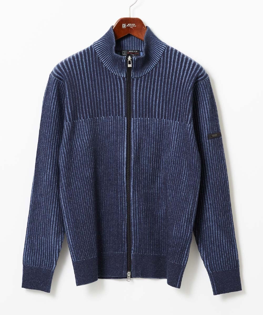 MKFAD51140 MK MICHEL KLEIN HOMME(MKミッシェルクランオム) 【洗濯機で洗える/毛玉になりにくい】ドライバーズニットカーディガン ブルー