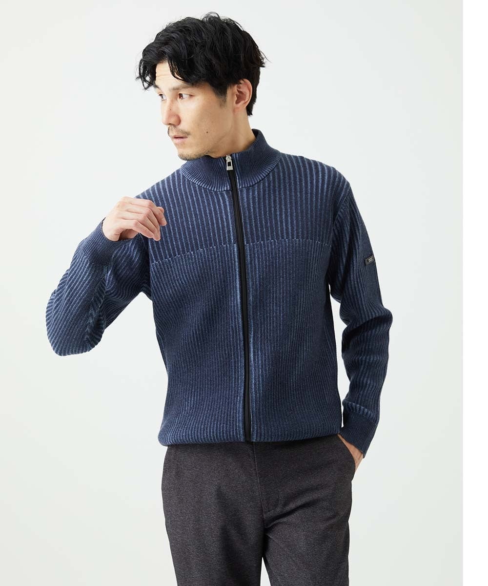 MKFAD51140 MK MICHEL KLEIN HOMME(MKミッシェルクランオム) 【洗濯機で洗える/毛玉になりにくい】ドライバーズニットカーディガン ブルー