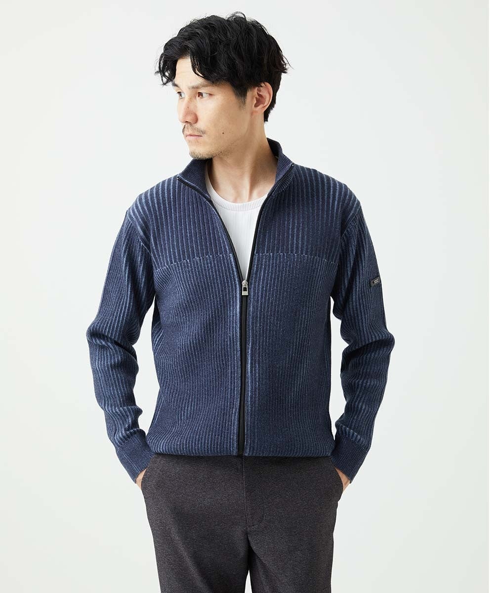 MKFAD51140 MK MICHEL KLEIN HOMME(MKミッシェルクランオム) 【洗濯機で洗える/毛玉になりにくい】ドライバーズニットカーディガン ブルー