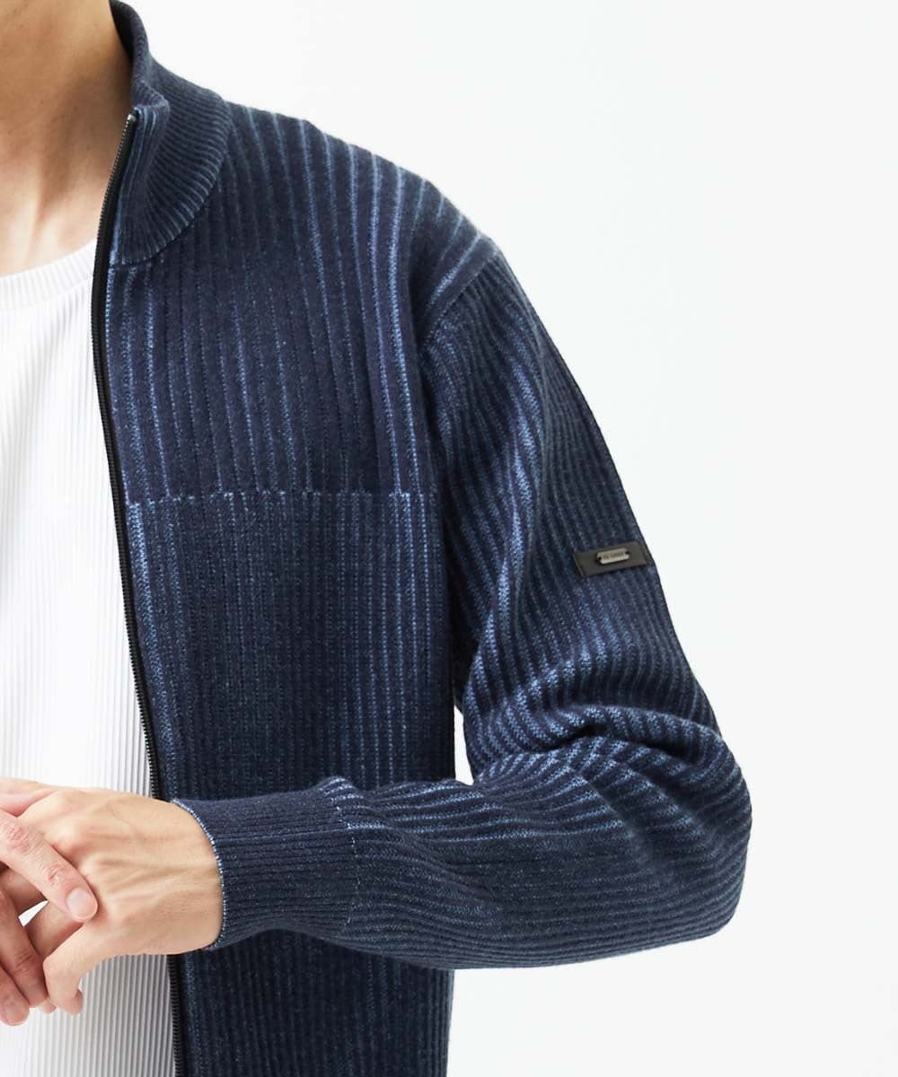 MKFAD51140 MK MICHEL KLEIN HOMME(MKミッシェルクランオム) 【洗濯機で洗える/毛玉になりにくい】ドライバーズニットカーディガン ブルー
