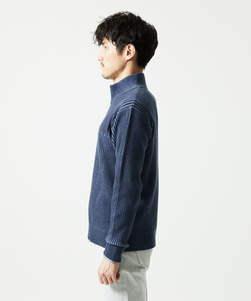 MKFAD51140 MK MICHEL KLEIN HOMME(MKミッシェルクランオム) 【洗濯機で洗える/毛玉になりにくい】ドライバーズニットカーディガン ブルー