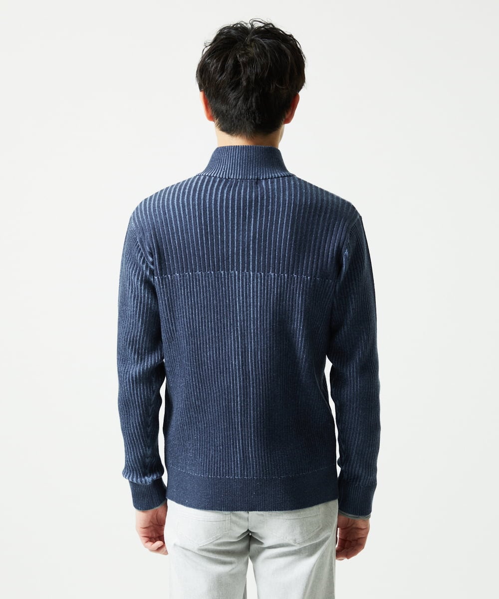 MKFAD51140 MK MICHEL KLEIN HOMME(MKミッシェルクランオム) 【洗濯機で洗える/毛玉になりにくい】ドライバーズニットカーディガン ブルー