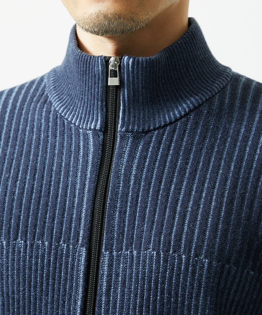MKFAD51140 MK MICHEL KLEIN HOMME(MKミッシェルクランオム) 【洗濯機で洗える/毛玉になりにくい】ドライバーズニットカーディガン ブルー