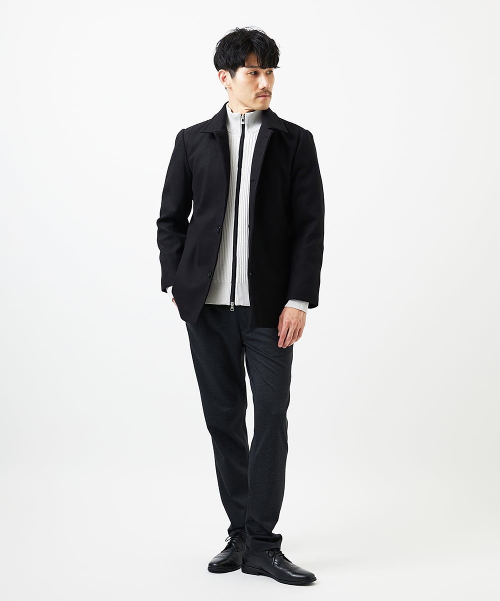 MKFAD51140 MK MICHEL KLEIN HOMME(MKミッシェルクランオム) 【洗濯機で洗える/毛玉になりにくい】ドライバーズニットカーディガン ライトグレー