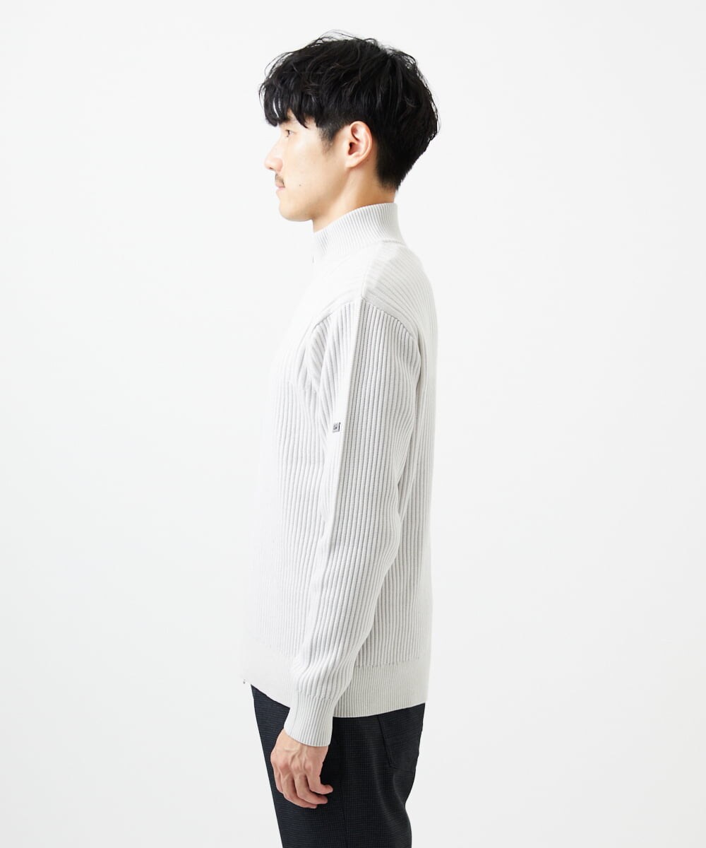 MKFAD51140 MK MICHEL KLEIN HOMME(MKミッシェルクランオム) 【洗濯機で洗える/毛玉になりにくい】ドライバーズニットカーディガン ライトグレー