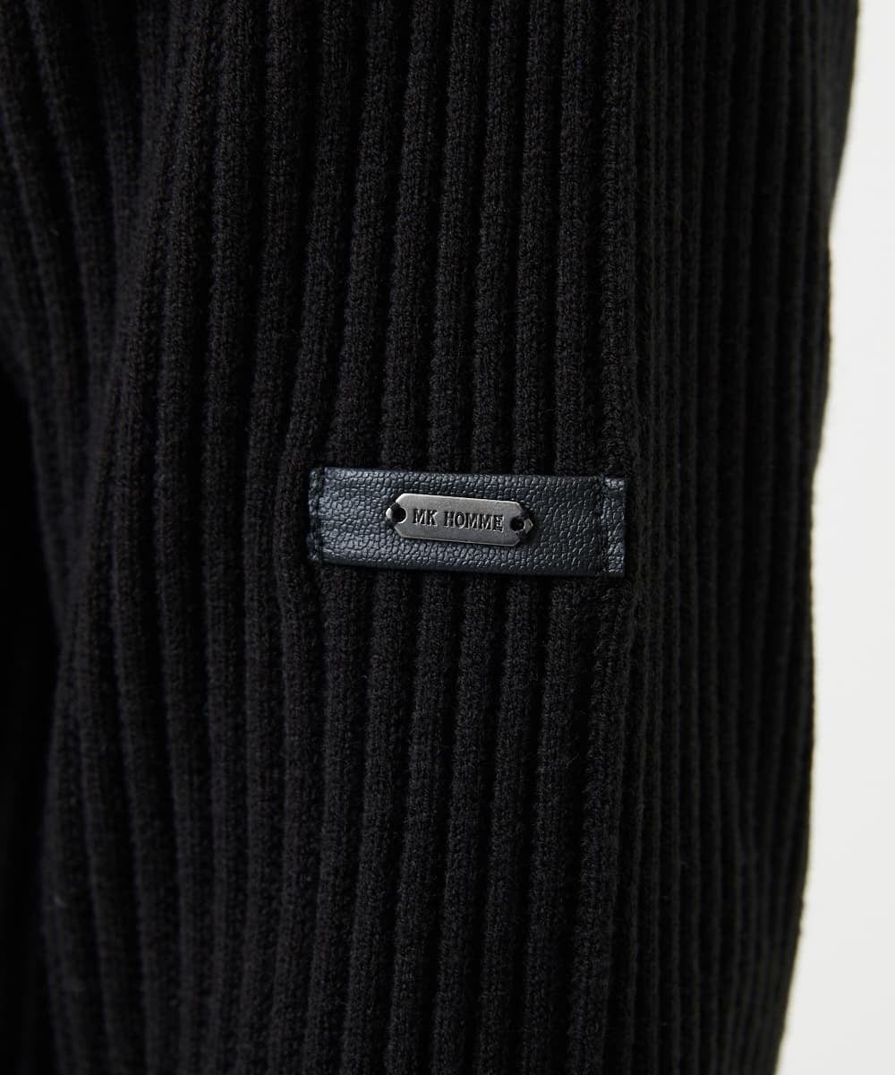 MKFAD51140 MK MICHEL KLEIN HOMME(MKミッシェルクランオム) 【洗濯機で洗える/毛玉になりにくい】ドライバーズニットカーディガン ブラック