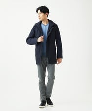 MKFAD60099 MK MICHEL KLEIN HOMME(MKミッシェルクランオム) 【Vネック/洗濯機で洗える】ランダムタック ストライプニット ライトブルー