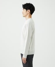 MKFAD60099 MK MICHEL KLEIN HOMME(MKミッシェルクランオム) 【Vネック/洗濯機で洗える】ランダムタック ストライプニット ライトグレー