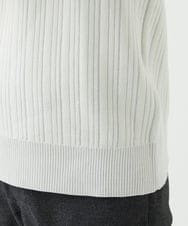 MKFAD60099 MK MICHEL KLEIN HOMME(MKミッシェルクランオム) 【Vネック/洗濯機で洗える】ランダムタック ストライプニット ライトグレー