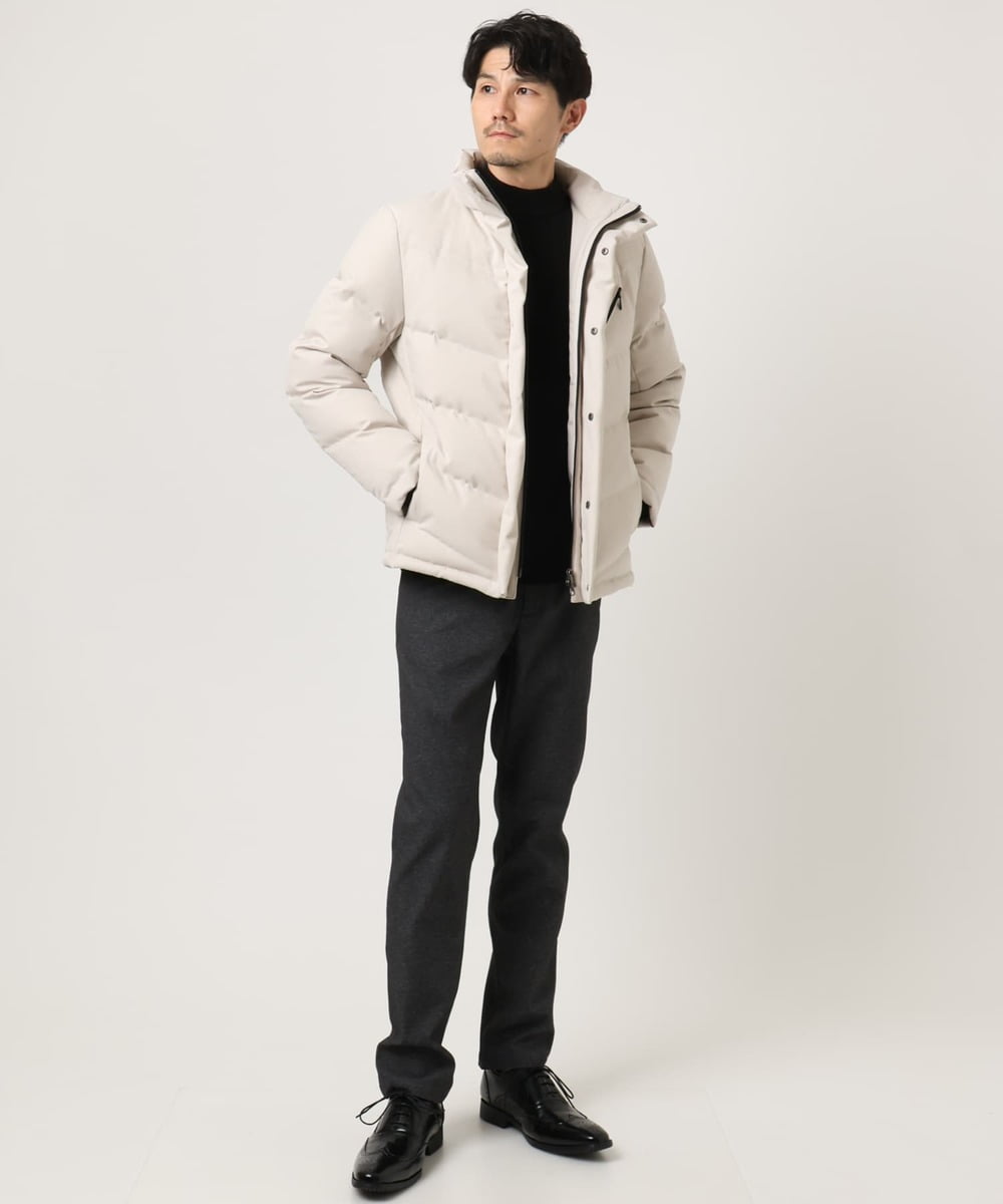 MKFAD61099 MK MICHEL KLEIN HOMME(MKミッシェルクランオム) 【洗濯機で洗える】モックネックニット / ランダムタックストライプ ブラック