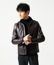 MKFAD61099 MK MICHEL KLEIN HOMME(MKミッシェルクランオム) 【洗濯機で洗える】モックネックニット / ランダムタックストライプ ブラック