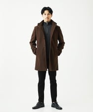 MKFAD62110 MK MICHEL KLEIN HOMME(MKミッシェルクランオム) 【洗える/リサイクル糸使用】ハーフジップニット / ミックスヘリンボン ダークグレー