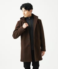 MKFAD62110 MK MICHEL KLEIN HOMME(MKミッシェルクランオム) 【洗える/リサイクル糸使用】ハーフジップニット / ミックスヘリンボン ダークグレー