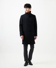 MKFAD62110 MK MICHEL KLEIN HOMME(MKミッシェルクランオム) 【洗える/リサイクル糸使用】ハーフジップニット / ミックスヘリンボン ダークグレー