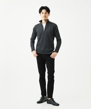 MKFAD62110 MK MICHEL KLEIN HOMME(MKミッシェルクランオム) 【洗える/リサイクル糸使用】ハーフジップニット / ミックスヘリンボン ダークグレー
