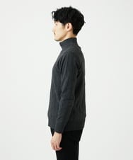 MKFAD62110 MK MICHEL KLEIN HOMME(MKミッシェルクランオム) 【洗える/リサイクル糸使用】ハーフジップニット / ミックスヘリンボン ダークグレー