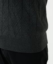 MKFAD62110 MK MICHEL KLEIN HOMME(MKミッシェルクランオム) 【洗える/リサイクル糸使用】ハーフジップニット / ミックスヘリンボン ダークグレー