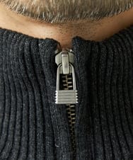 MKFAD62110 MK MICHEL KLEIN HOMME(MKミッシェルクランオム) 【洗える/リサイクル糸使用】ハーフジップニット / ミックスヘリンボン ダークグレー