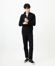 MKFAD62110 MK MICHEL KLEIN HOMME(MKミッシェルクランオム) 【洗える/リサイクル糸使用】ハーフジップニット / ミックスヘリンボン ブラック